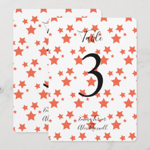 Orange Stars Background Table number cards