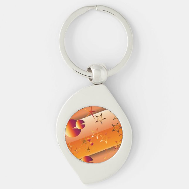 Orange Stars Keychain (Front)