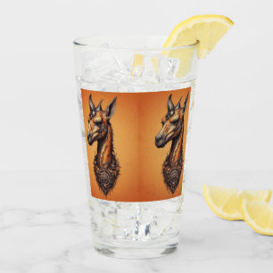 Orange Steampunk Giraffe, Glass