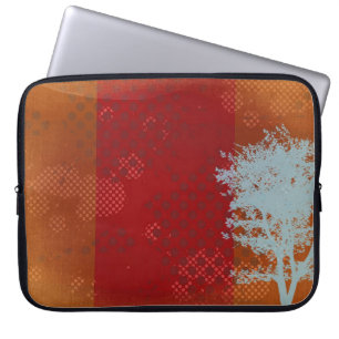 Orange Steampunk with Abstract Tree Laptop Sleeve