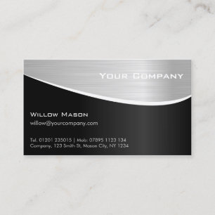 Orange Steel Effect Professional Business Card