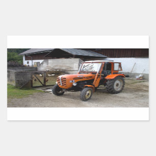 Orange Steyr Tractor KL II Rectangular Sticker