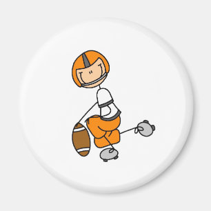 Orange Stick Figure Football Tshirts and Gifts Magnet