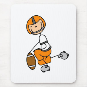 Orange Stick Figure Football Tshirts and Gifts Mouse Pad