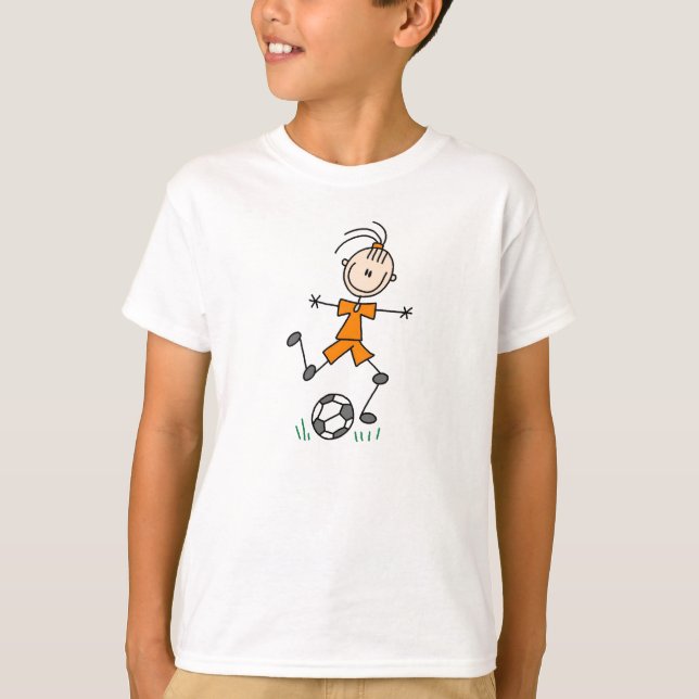 Orange Stick Figure Soccer Shirt (Front)