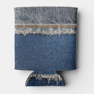 Orange Stitch, Double Denim Patch. Can Cooler