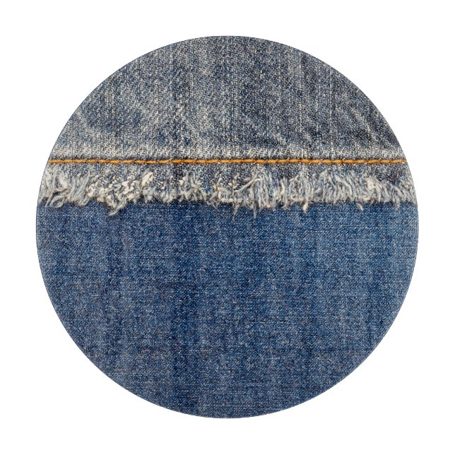 Orange Stitch, Double Denim Patch. Cutting Board (Front)