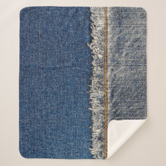 Orange Stitch, Double Denim Patch. Sherpa Blanket