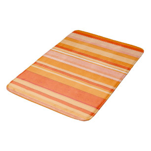 Orange Stripe Bath Mats