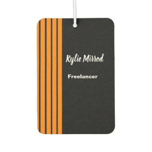 Orange stripe lines black car air freshener