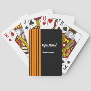 Orange stripe lines black playing cards