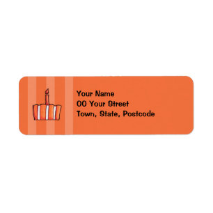 Orange Striped Cake Return Address Label