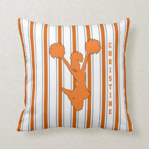 Orange Striped Cheerleader Pillow