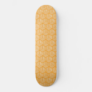 Orange Striped Cubes Skateboard
