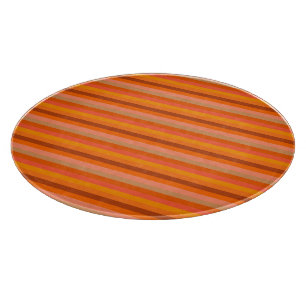 Orange striped pattern cutting board