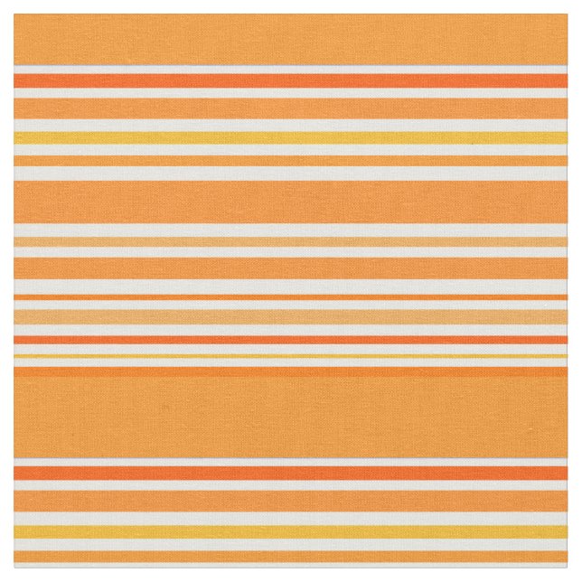 Orange Striped Retro Cool Fabric (Close Up)