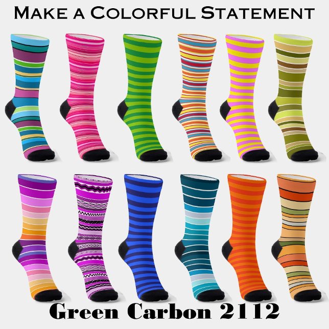 Orange Striped Socks (Make a colorful statement with Green Carbon 2112 Striped socks and matching ties.)