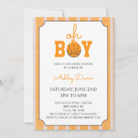 Orange Stripes Basketball Baby Shower