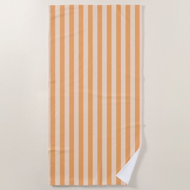 Orange Stripes Beach Towel (Front)