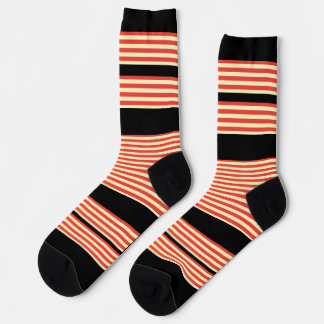 Orange Stripes Black Socks