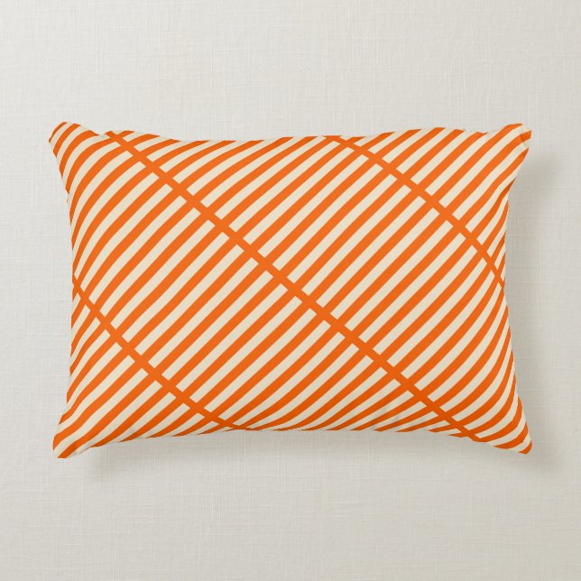 Orange Stripes Decorative Cushion (Front)