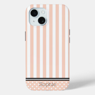 Orange Stripes & Dots Custom Samsung iPhone 15 Case