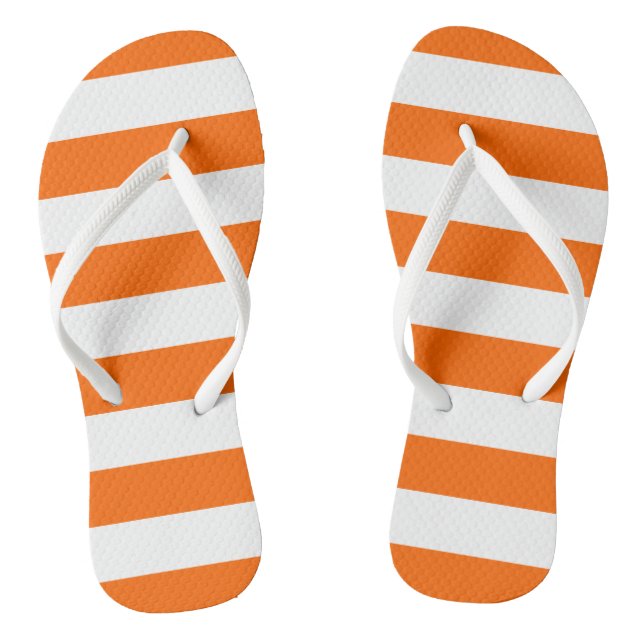 Orange Stripes Flip Flops (Footbed)