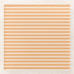 Orange Stripes Glass Coaster