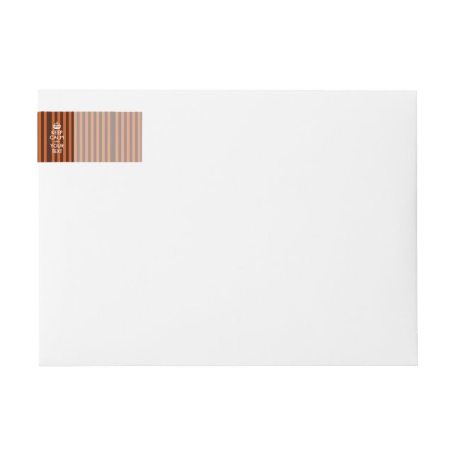 Orange Stripes KEEP CALM AND Your Creative Text Wrap Around Label (Front)