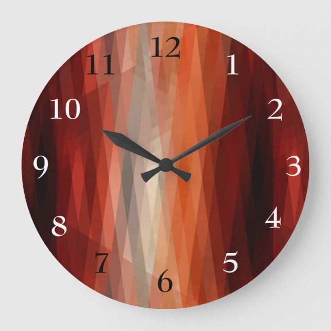 Orange Stripes Large Clock (Front)