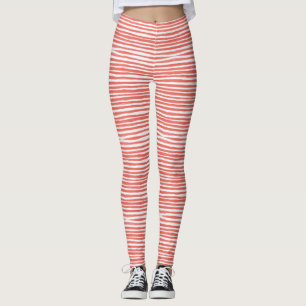 Orange stripes, lines leggings