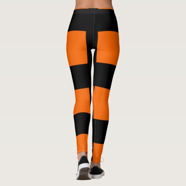 Orange stripes pattern leggings (Back)