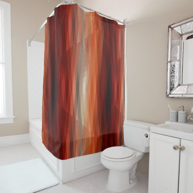 Orange Stripes Shower Curtain (In Situ)