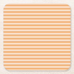 Orange Stripes Square Paper Coaster