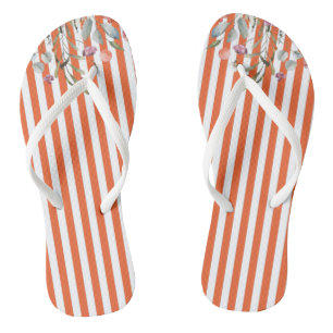 Orange stripes with flowers jandals
