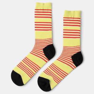 Orange Stripes Yellow  Socks