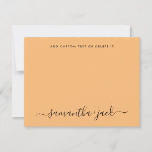 Orange Stylish Script Elegant Minimalist Card