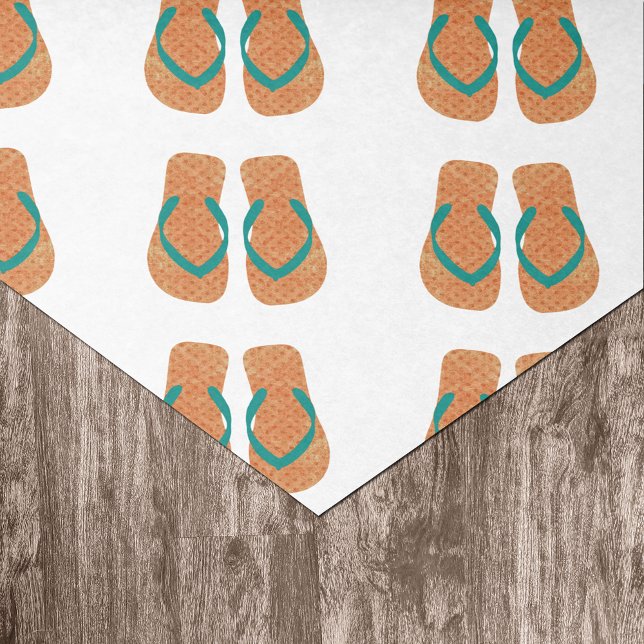 Orange Summer Beach Party Flip Flops Gift Tissue Paper (Creator Uploaded)