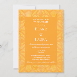 Orange Summer Bright Batik Custom Invitation