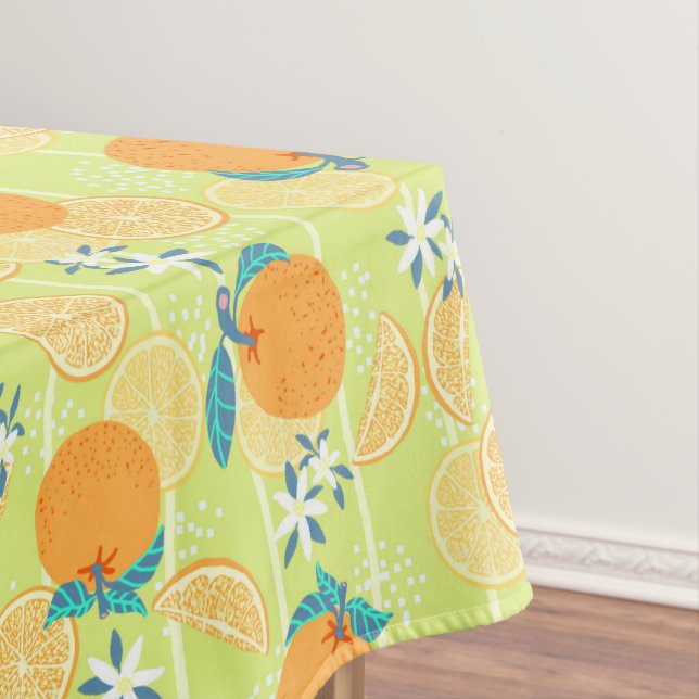 Orange Summer Green Tablecloth (In Situ)