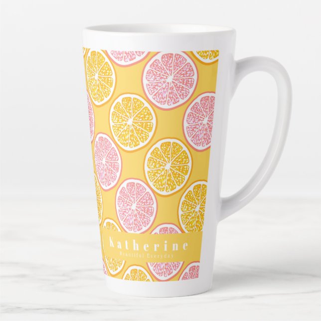 Orange Summer Mustard Latte Mug (Right)