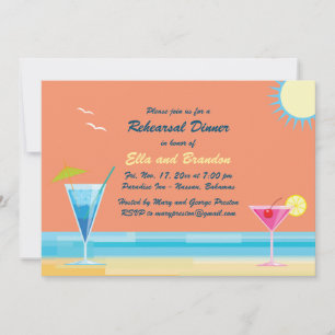 Orange Summer Rehearsal Dinner Invitation