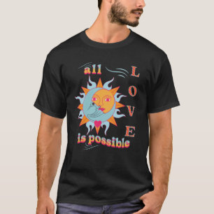 Orange Sun Blue Moon All Love Is Possible Eclipse T-Shirt