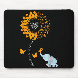 Orange Sunflower Elephant Butterfly Ms Awareness  Mouse Pad