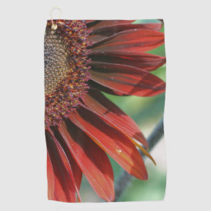 Orange Sunflower Floral Golf Towel