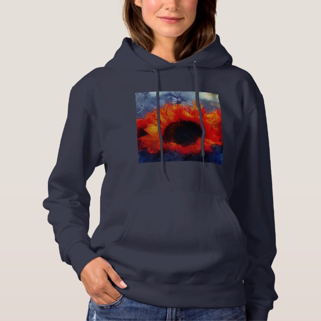 Orange Sunflower Hoodie Sweatshirt or T-shirt (Front)