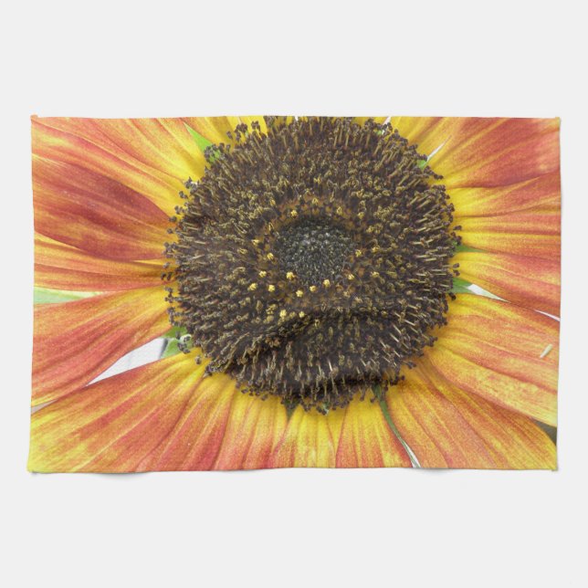 Orange Sunflower Kitchen Towel (Horizontal)