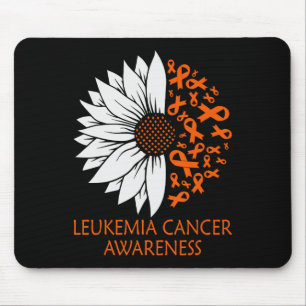 Orange Sunflower Leukaemia Blood Cancer Awareness Mouse Pad