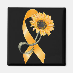 Orange Sunflower Ribbon Multiple Sclerosis Awarene Magnet