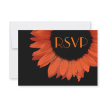 Orange Sunflower RSVP Wedding Response